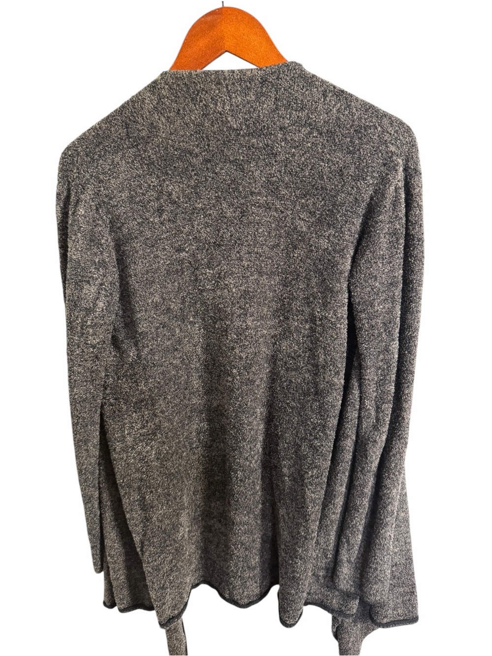 Barefoot Dreams Charcoal Open-Front Draped Cardigan - Picture 3 of 10